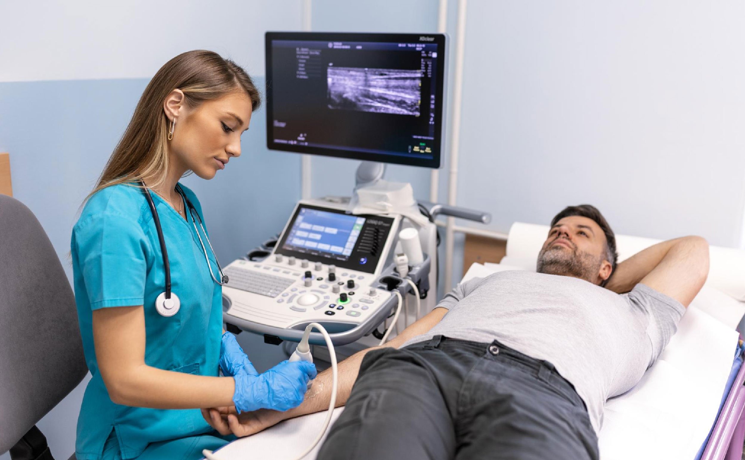 AEM cmms software doctor check ultrasound patient arm clinic