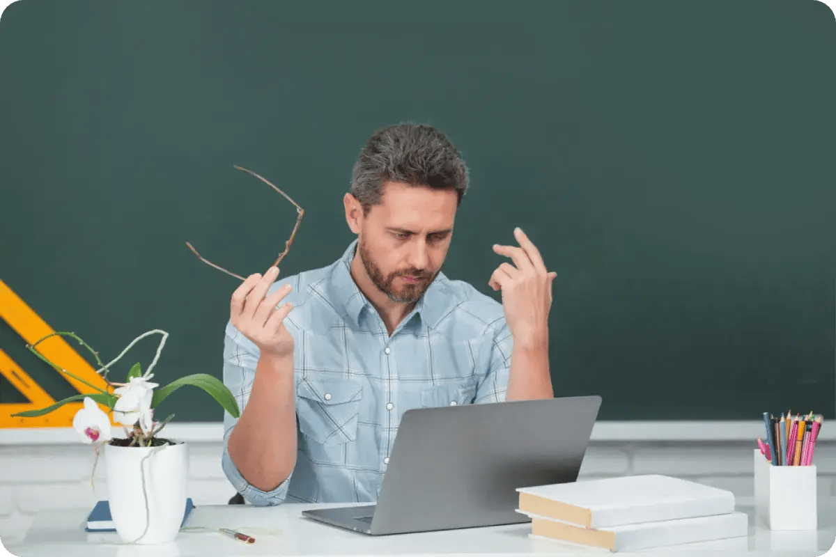 image showing a school employee facing challenges in cmms implementation