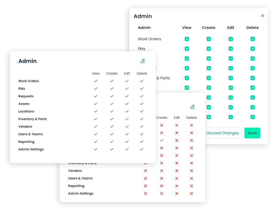 cmms vs cafm role based access control to ensure data security