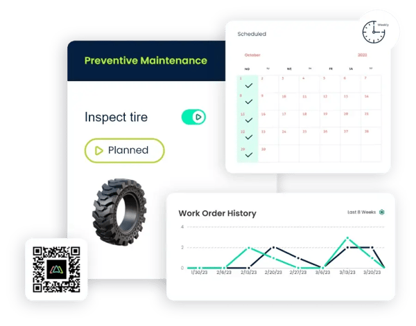 image showing the maintenance scheduling and planning interface of the cmms