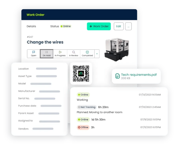 image showing the work order management interface of the cmms