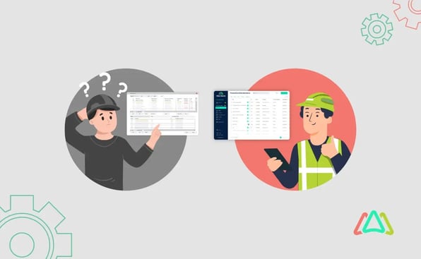 an employee content with the CMMS software