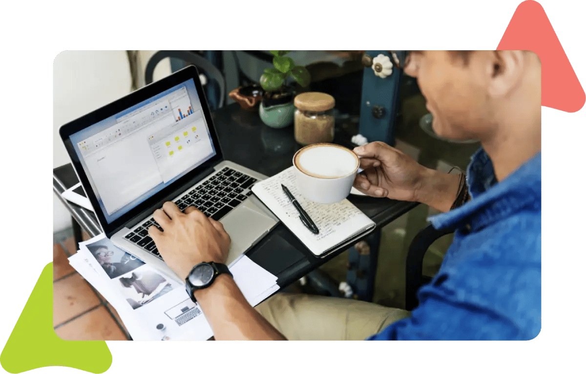 image showing a personnel having a positive user experience with the cmms software