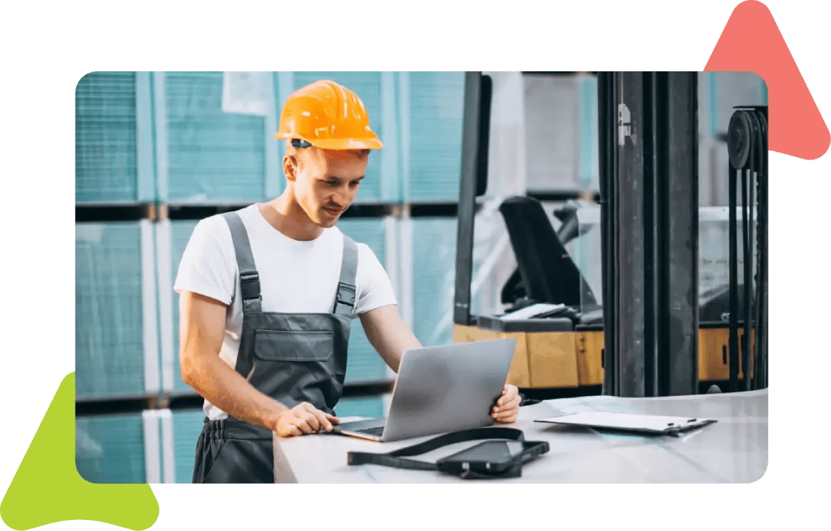 image showing a worker evaluating a new cmms software