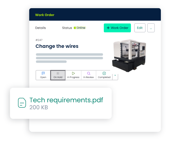 work order process attachments and documentation
