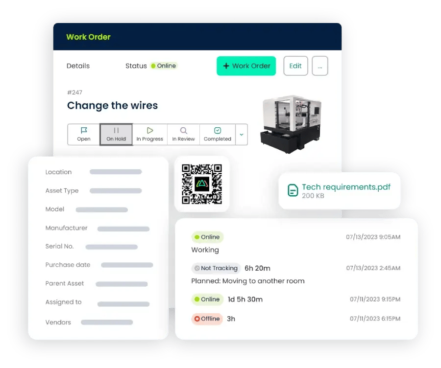 image of the work order interface of the work order software