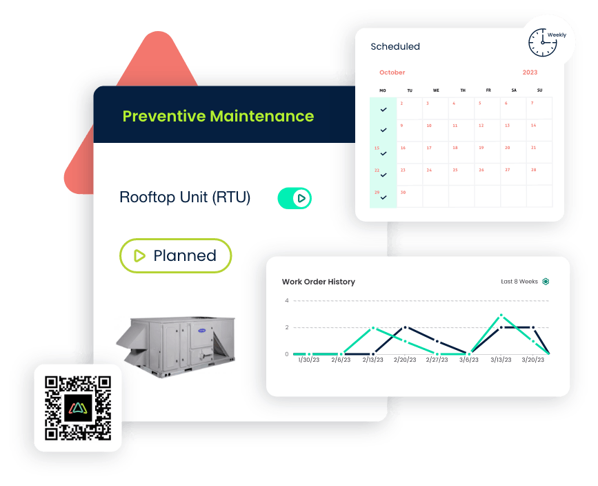 equipment maintenance software screenshot for preventive maintenance