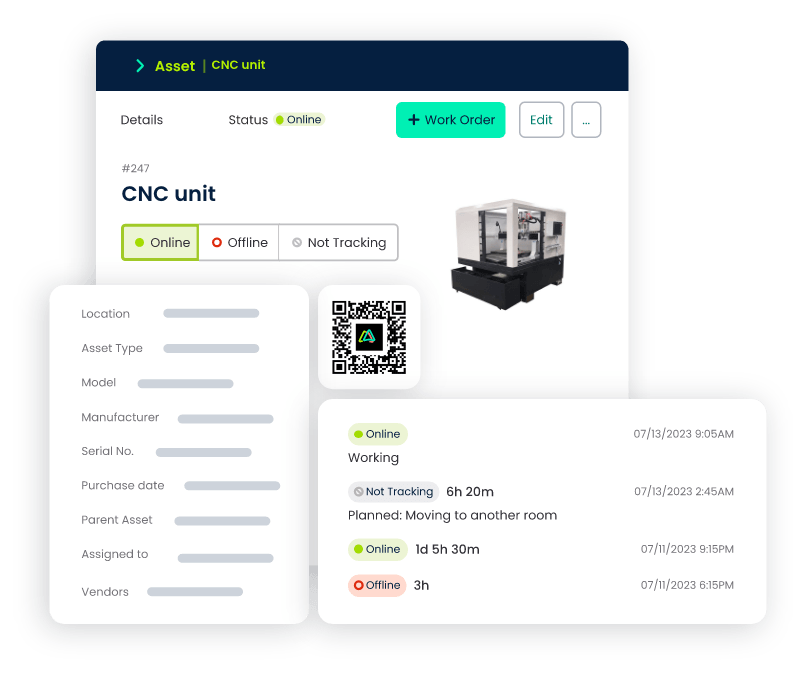 CMMS software for manufacturing asset management and equipment tracking