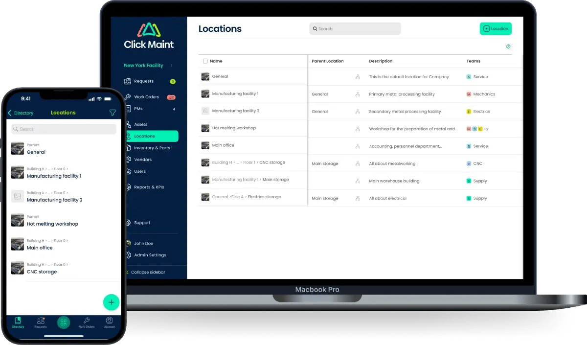 facility management app screenshot