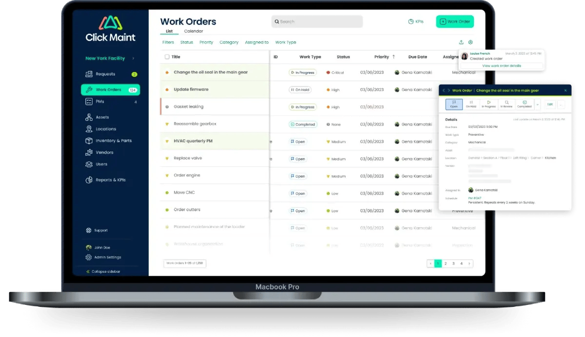 facility management app work order management