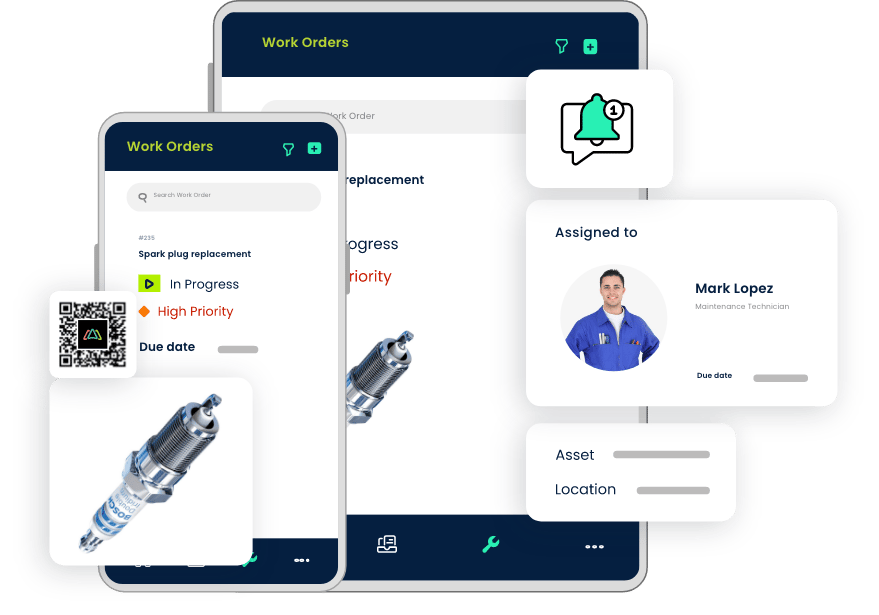 access work orders and task assignments from any location using work order app