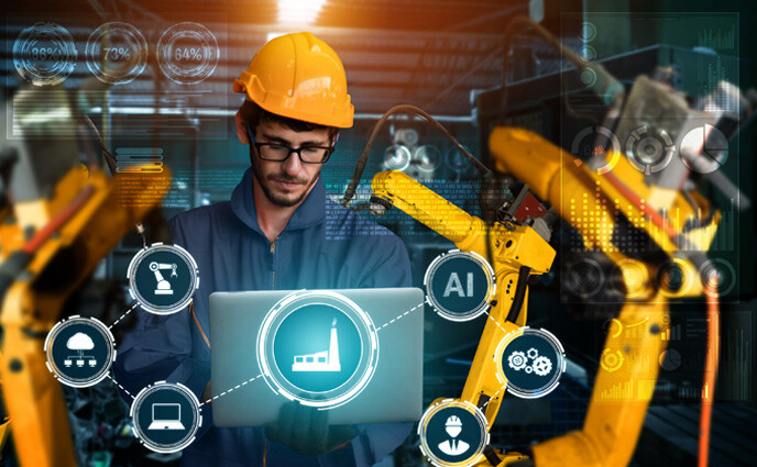 ai enables maintenance management engineer smart industry robot arms