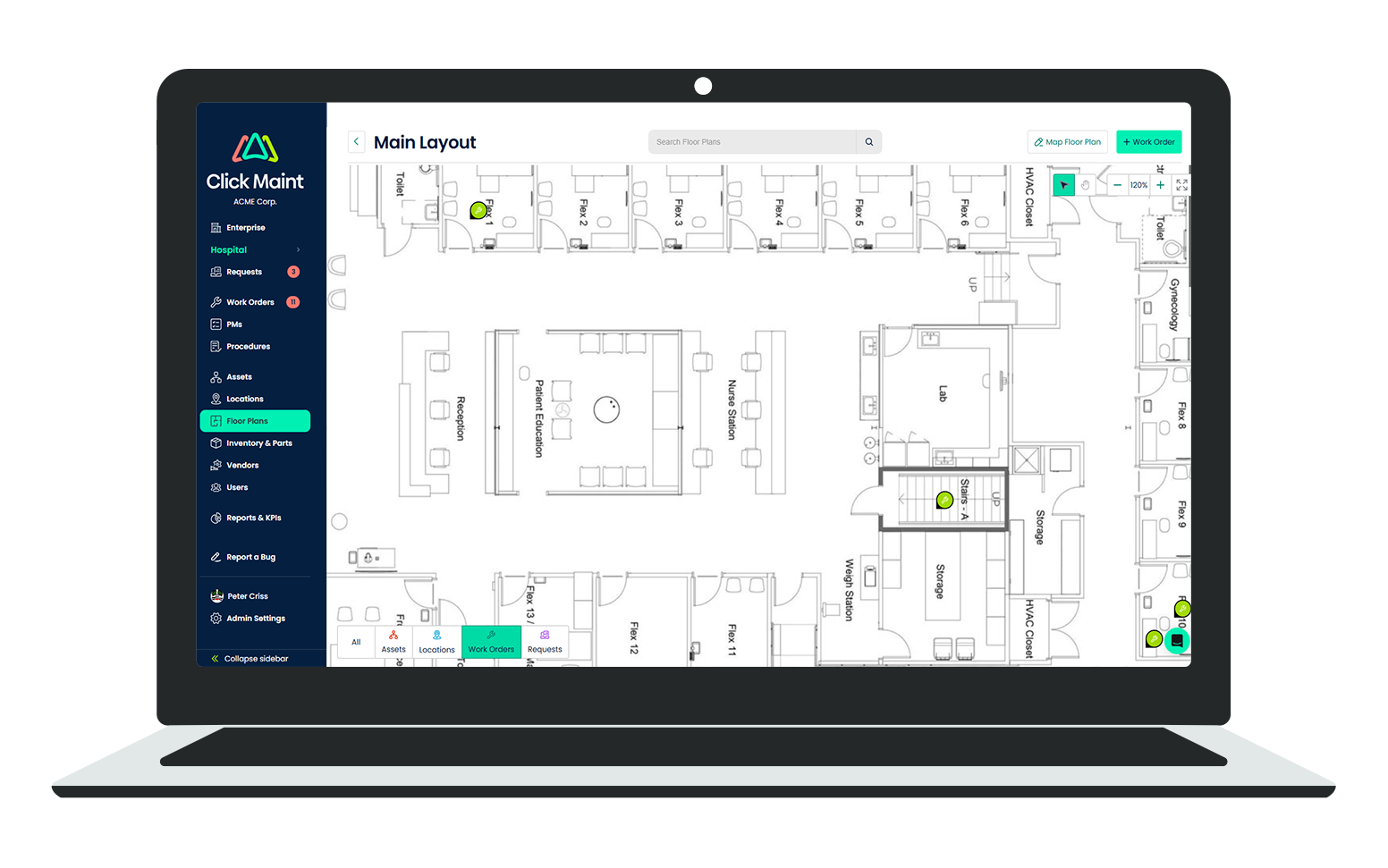 cmms software design main layout