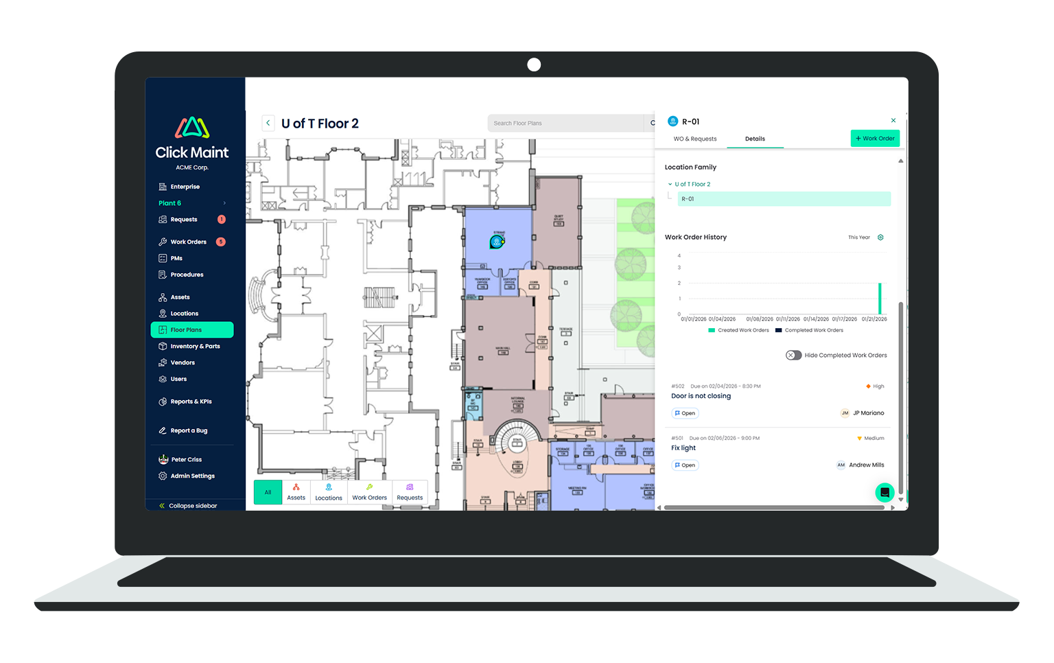 cmms software design u of floor 2