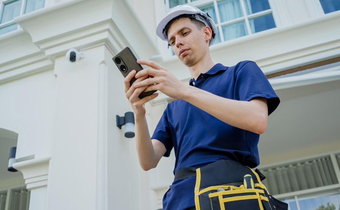 cmms software obsolescence technician holding mobile
