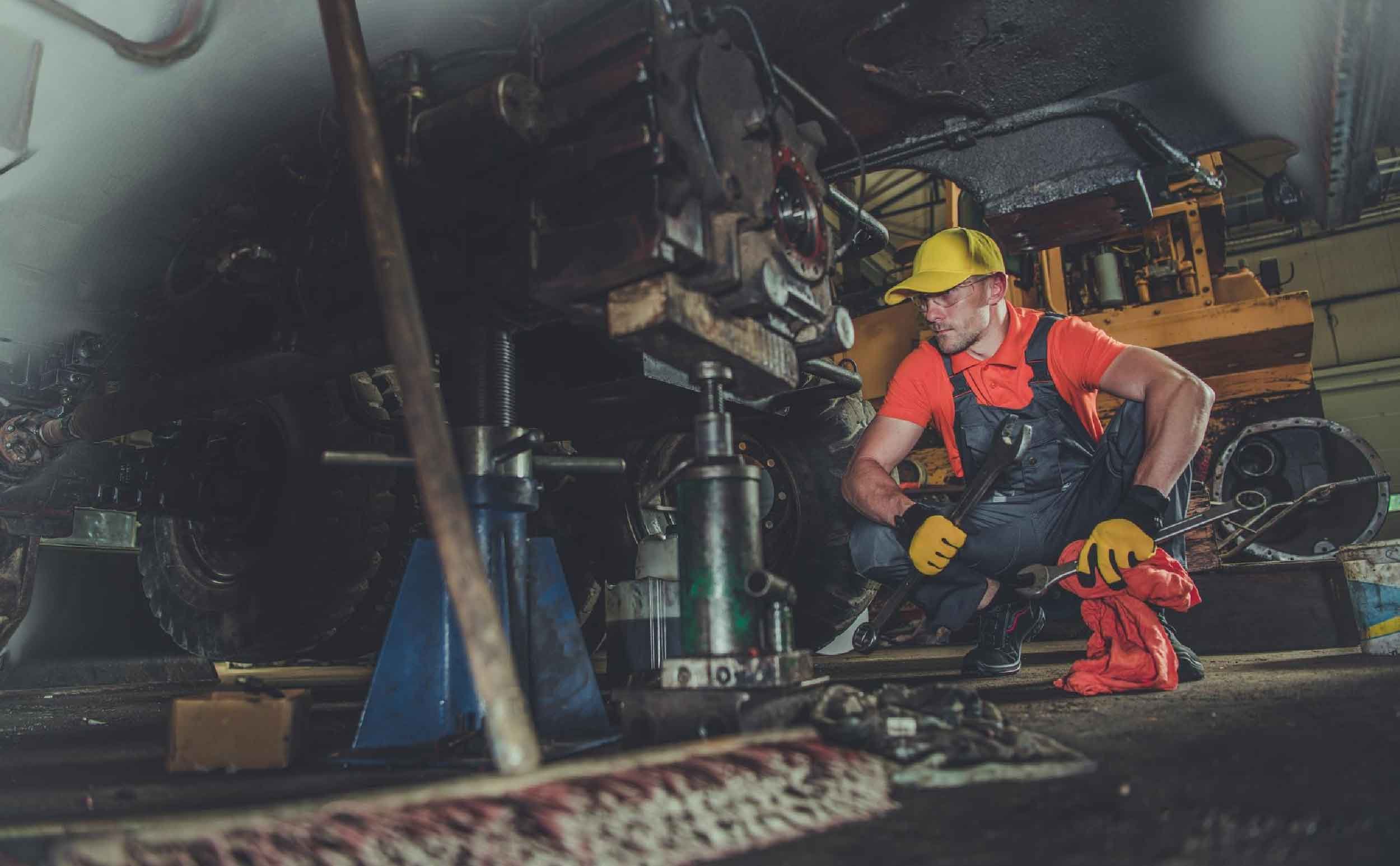 equipment failure causes heavy equipment repair shop