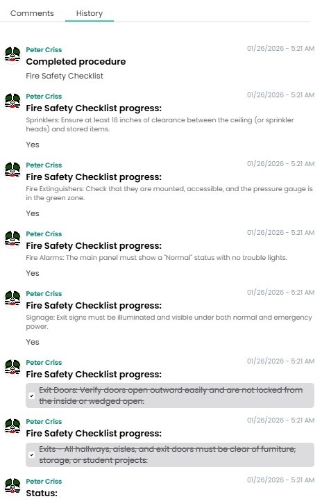 facility fire safety maintenance audit trail with click maint cmms