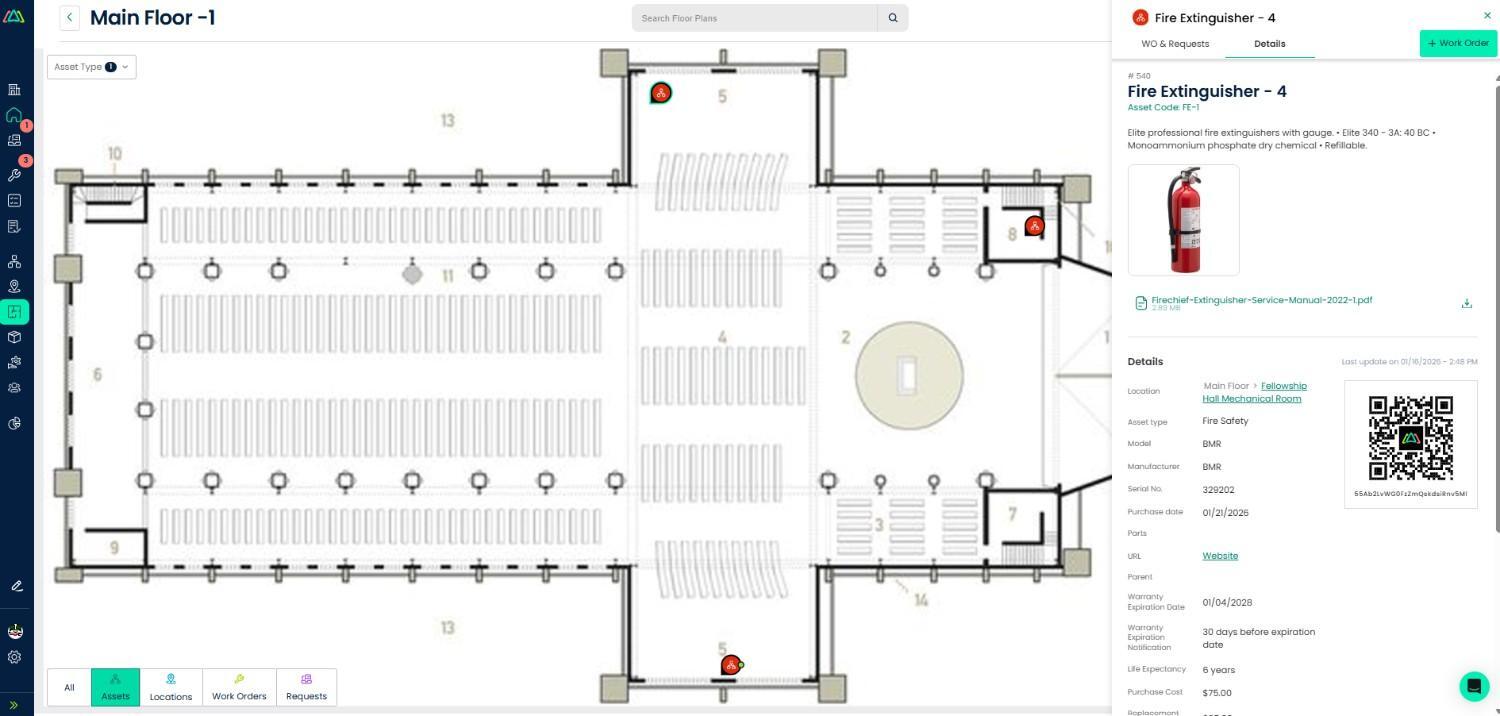 facility fire safety maintenance floor plan main floor 1