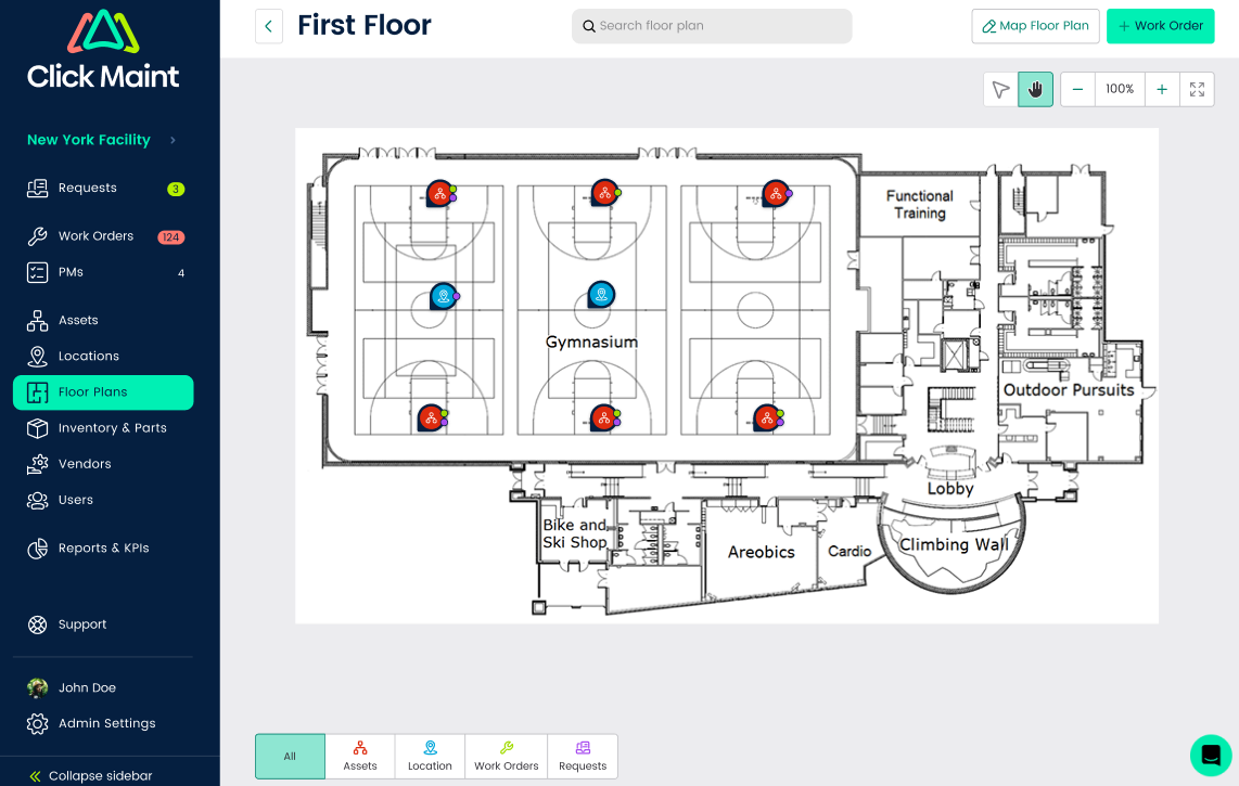 facility maintenance plan floor plan