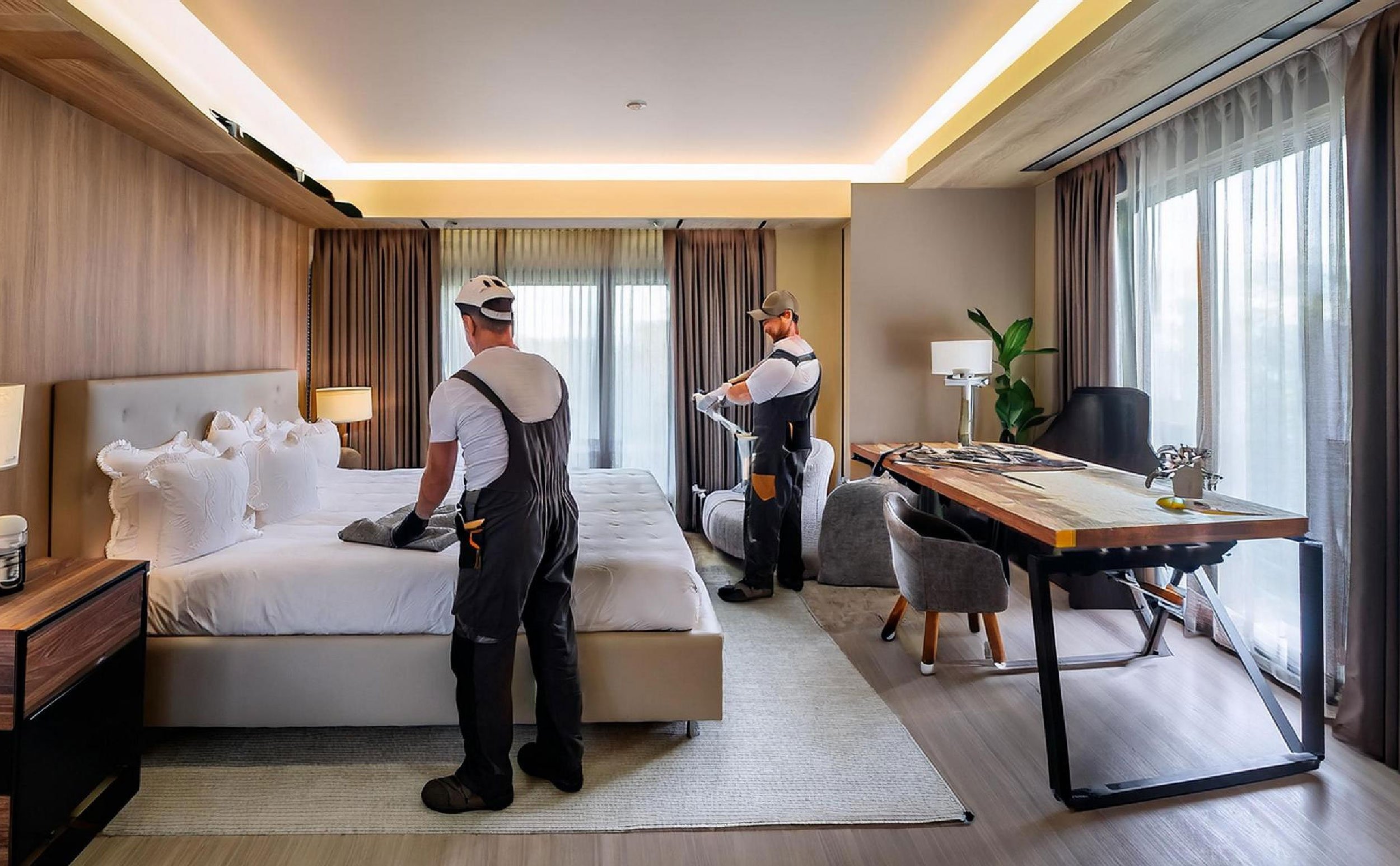 hotel maintenance management cleaning the room