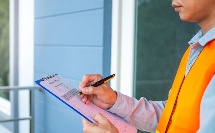 building maintenance checklist in hands