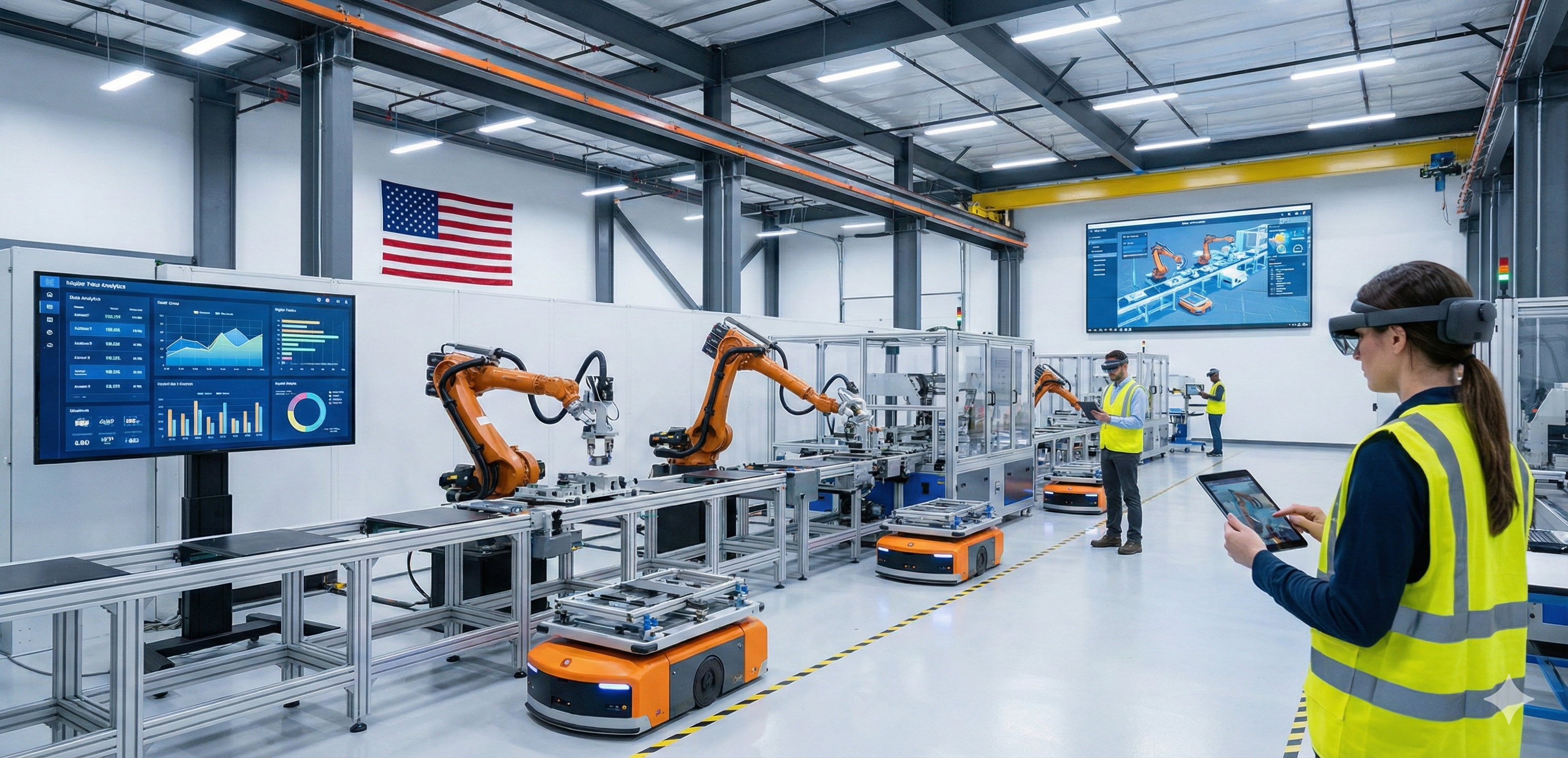 industry 4.0 US manufacturing trends workers in manufacturing factory