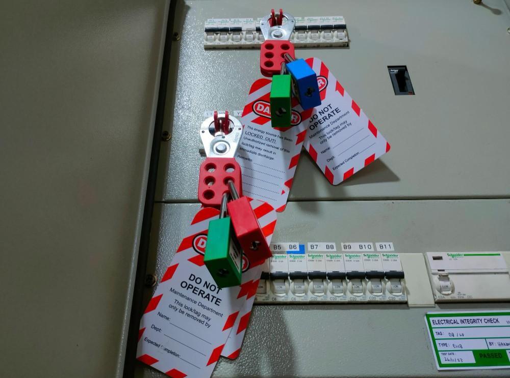 lockout tagout loto main switch panel box located laboratory