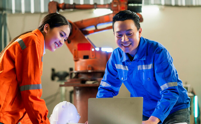 maintenance outcomes male female technician working