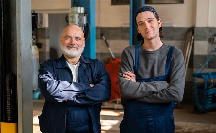 maintenance talent shortage young and old workers at the car repair shop