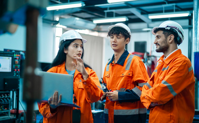 why maintenance management software group robotics engineers working with programming